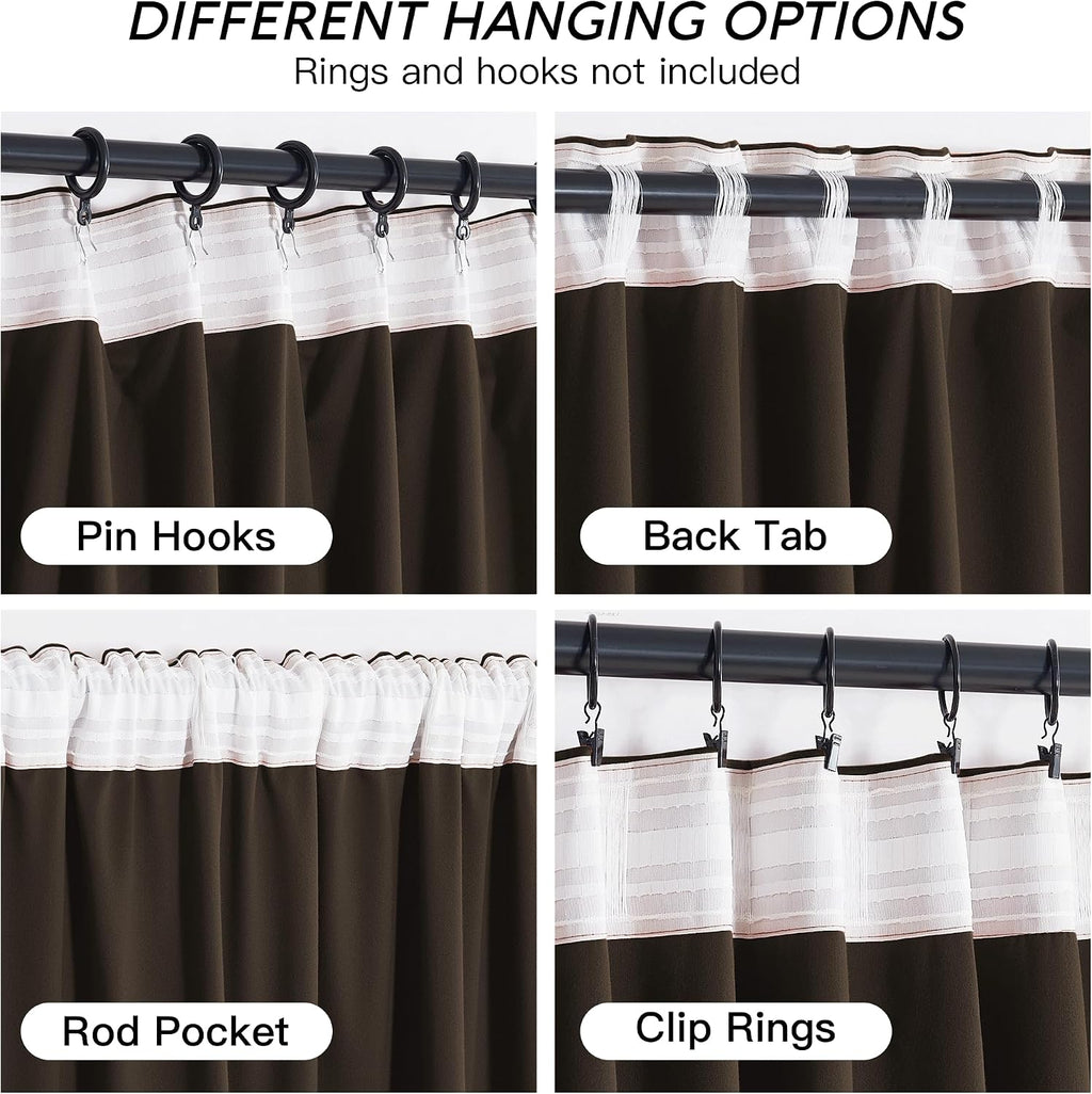 Rybhome RYB HOME Brown Velvet Curtains for Bedroom Living Room, Thermal Insulated Privacy UV Heat Blocking Luxurious Drapes for Nursery Din…