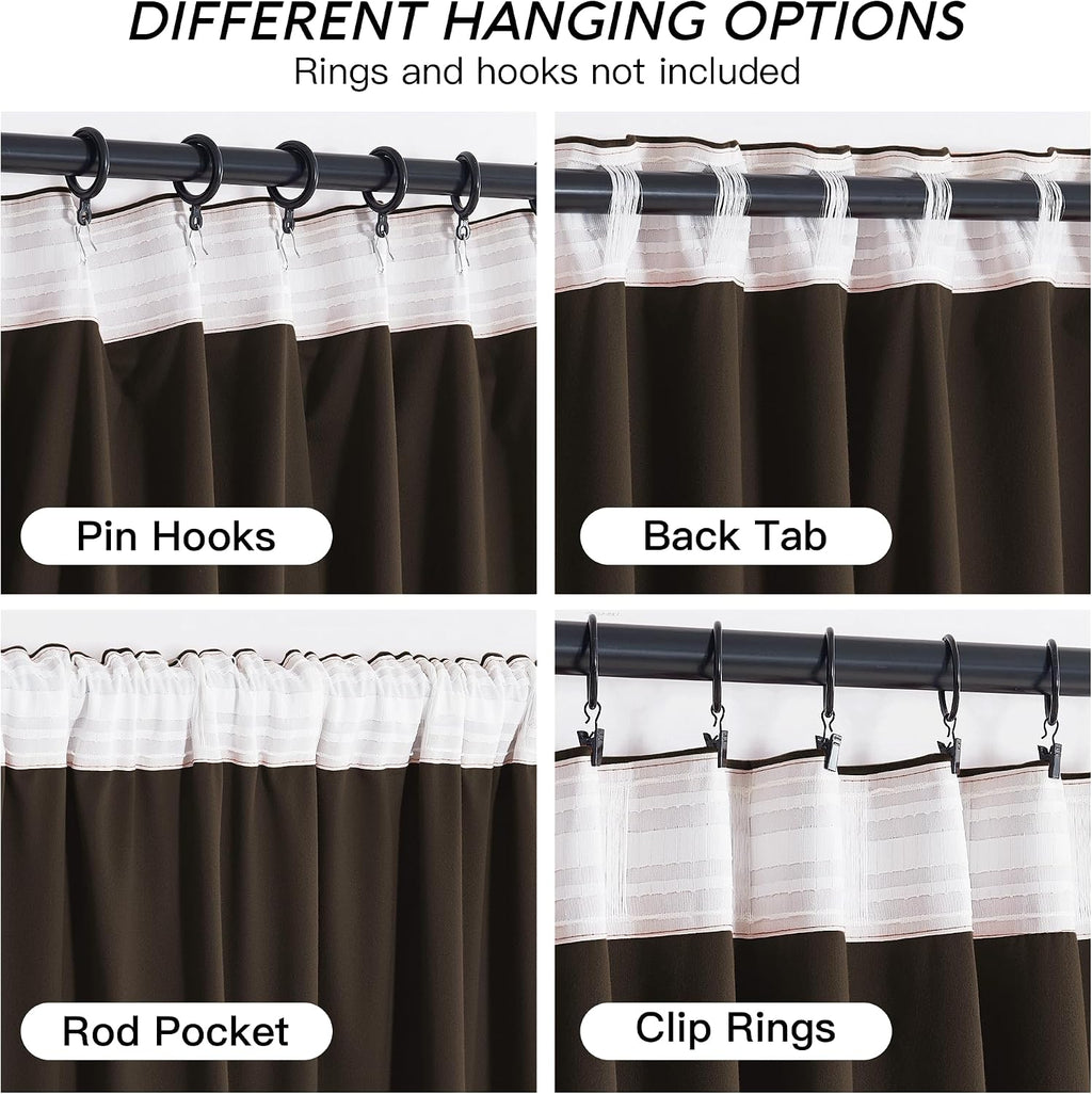 Rybhome RYB HOME Brown Velvet Curtains for Bedroom Living Room, Thermal Insulated Privacy UV Heat Blocking Luxurious Drapes for Nursery Din…
