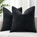 decorUhome Summer Couch Euro Sham Throw Pillow Covers 26x26 Set of 2, Decorative Soft Velvet Modern Cozy Chenille Pillow Cases with Elegant…