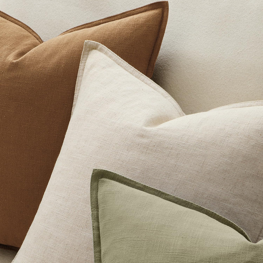 Anroduo Pack of 2 Decorative Linen Pillow Covers Brown Euro Sham Neutral Farmhouse Boho Soild Cushion Case Soft Accent Pillowcase for Couch…