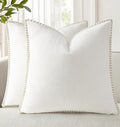 decorUhome Summer Chenille Soft Cozy Throw Pillow Covers 18x18 Set of 2, Modern Farmhouse Boho Velvet Decorative Pillow Cases with Stitched…