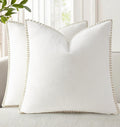 decorUhome Summer Chenille Soft Cozy Throw Pillow Covers 22x22 Set of 2, Modern Farmhouse Boho Velvet Decorative Euro Sham Pillow Cases wit…