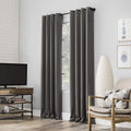 Sun Zero Nordic 2-pack Theater Grade Extreme 100% Blackout Grommet Curtain Panel Pair, 52" x 84", Gray(“Each panel measures 52”x84”.…