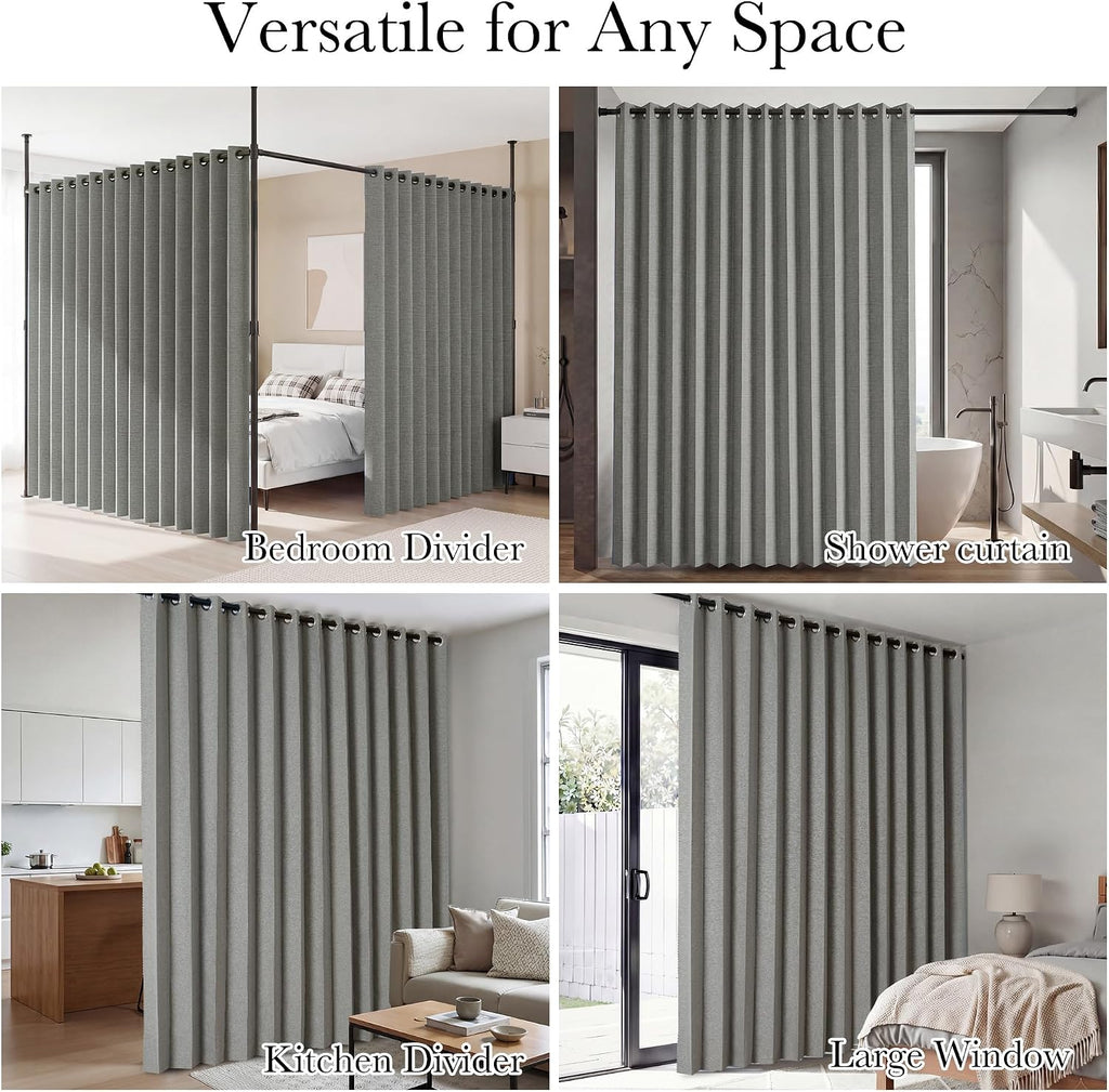 RYB HOME Accordion Style Room Divider Curtain-100% Blackout Folding Accordion Curtain for Sliding Glass Door/Bedroom, Privacy Assurd…