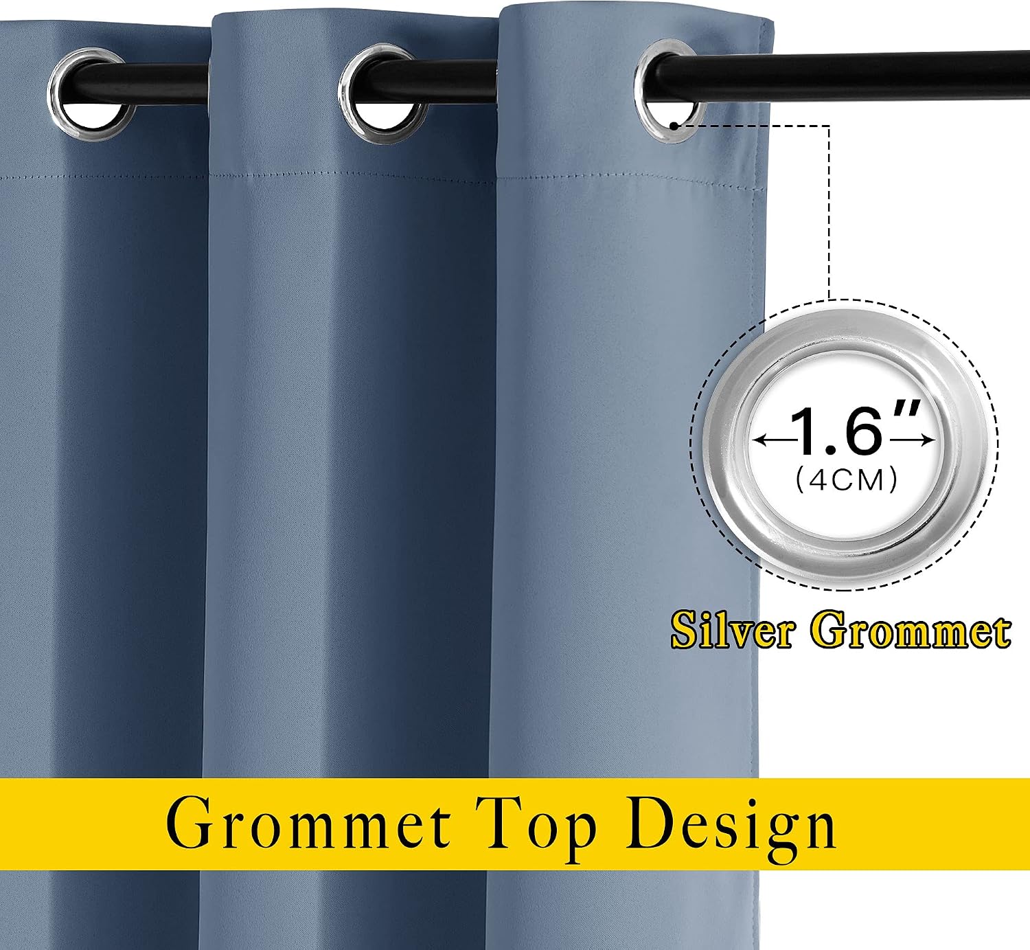 Nicetown Bedroom Curtains Room Darkening Draperies - Grommet Top Thermal Insulated Light Blocking Energy Saving Privacy Drapes for Flat/Hom…