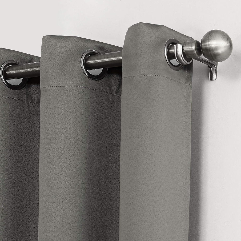 Sun Zero Nordic Theater Grade Extreme 100% Blackout Grommet Curtain Single Panel, 52" x 84", Gray