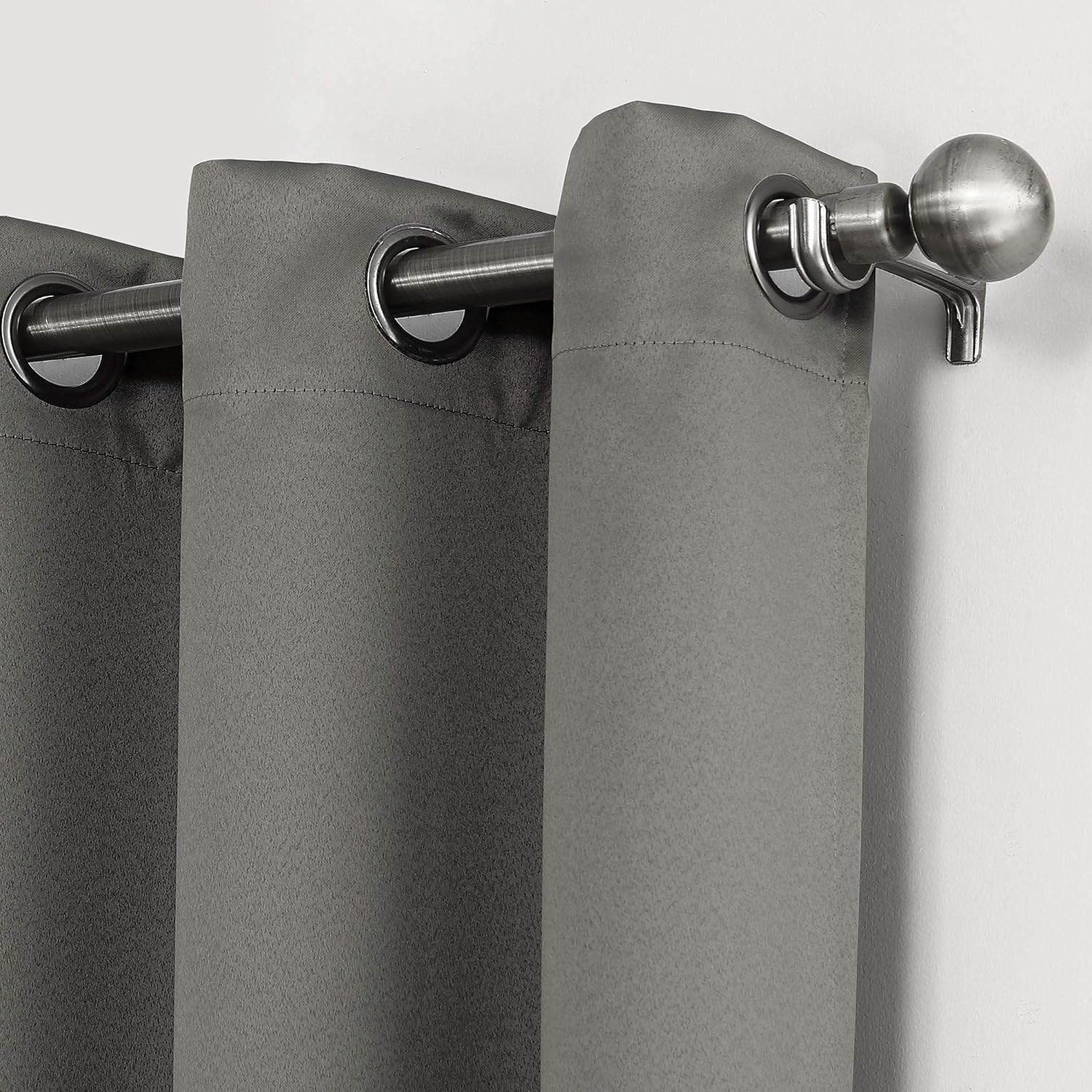 Sun Zero Nordic Theater Grade Extreme 100% Blackout Grommet Curtain Single Panel, 52" x 95", Gray