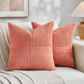 Fancy Homi 2 Packs Coral Decorative Throw Pillow Covers 20x20 Inch for Living Room Couch Bed Sofa, Rustic Farmhouse Boho Home Decor, Soft…