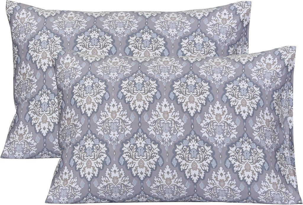 Feather & Stitch 300 TC 100% Cotton King Size Pillowcases 2 piece, Ultra Soft Set of 2 Sateen Weave Pillow Covers with Envelope Closure…