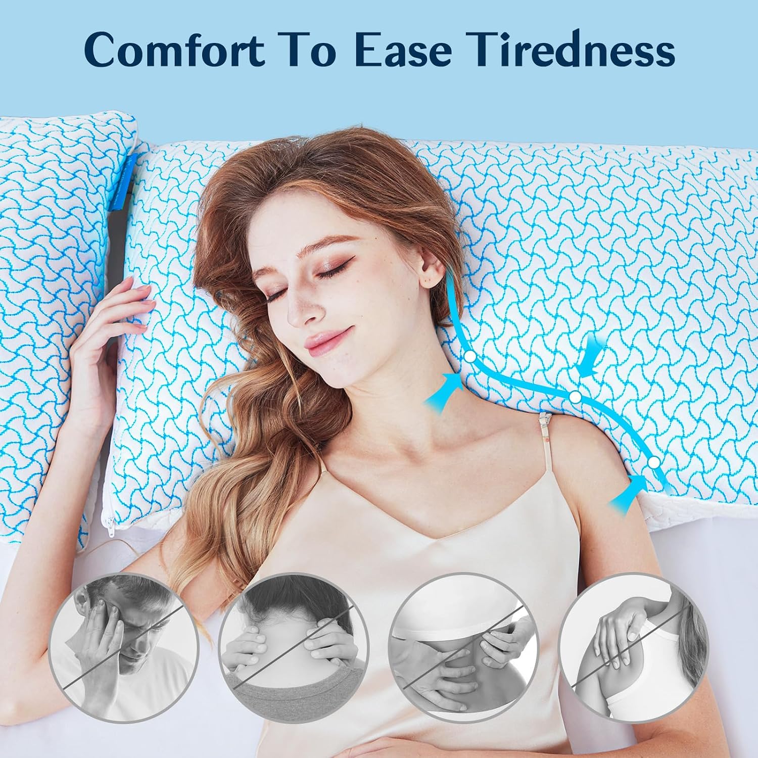Supamodern SUPA MODERN Shredded Memory Foam Pillows Queen Size Set of 1, Cooling Bed Pillow for Sleeping for Hot Sleepers, Adjustable Pilll…