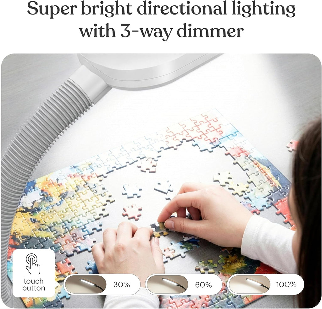 Brightech Litespan - Bright LED Floor Reading Lamp for Over Chair Crafts and Reading, Estheticians' Light for Lash Extensions, Adjustable S…