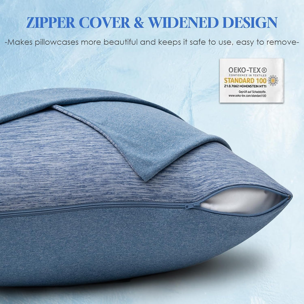 Choshome Cooling Pillow Cases Zipper Pillow Covers Q-Max > 0.45 Zippered Pillowcases for Hot Sleepers, Soft, Breathable, Skin-Friendly, 2 P…