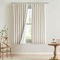 VisionHome Vision Home Natural Pinch Pleated Full Blackout Curtains Linen Blended Room Darkening Window Curtains 72 inch for Living Room Be…