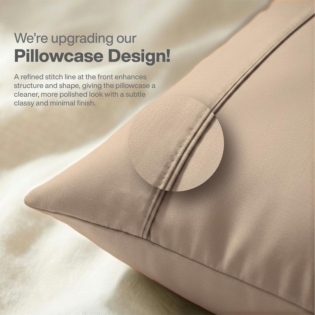 Queensbay Standard Pillow Cases Set of 2, Microfiber Cooling Pillowcases, Soft Breathable Envelope Closure Pillow Covers, Wrinkle Free Easy…