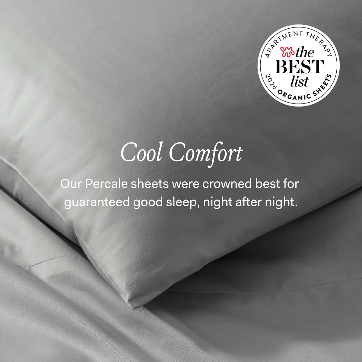 BollBranch BOLL & BRANCH Percale Hemmed Sheet Set - Cooling Breathable Bed Sheets for Hot Sleepers - Twin, Mineral - Luxury 100% Organic Co…