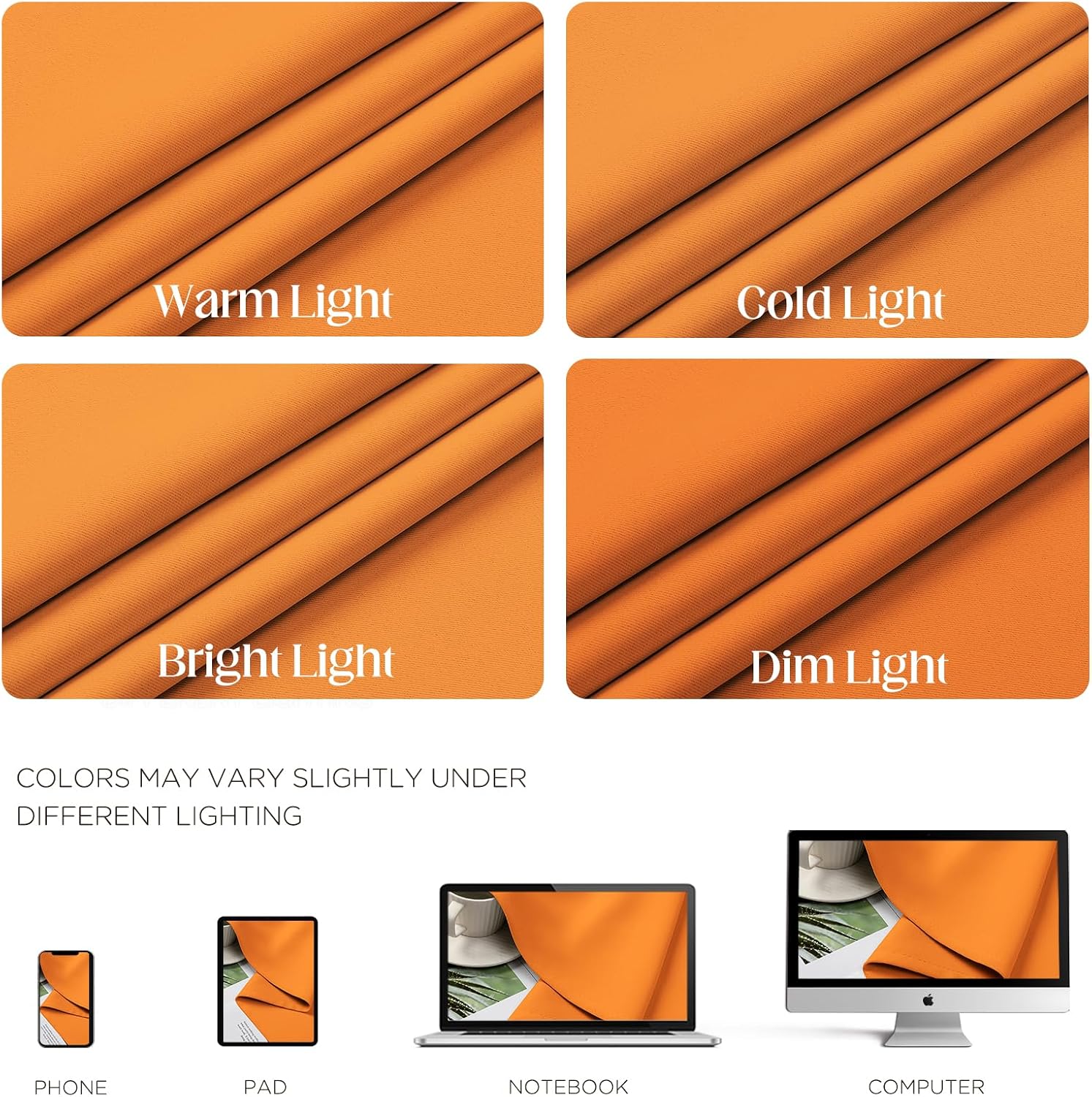 CUCRAF Custom Orange Blackout Curtains 1 Panel Set, Thermal Insulated Grommet Room Darkening Curtain for Living Room Bedroom, Light…