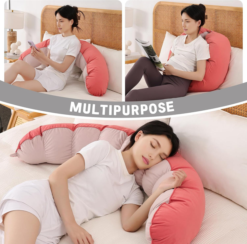 Peallow(Pat. Pend) – Long Round Body Pillow for Adults, Bolster Pillow for Sleeping, Soft and Supportive Pillow for Sleeping & Lumbar…