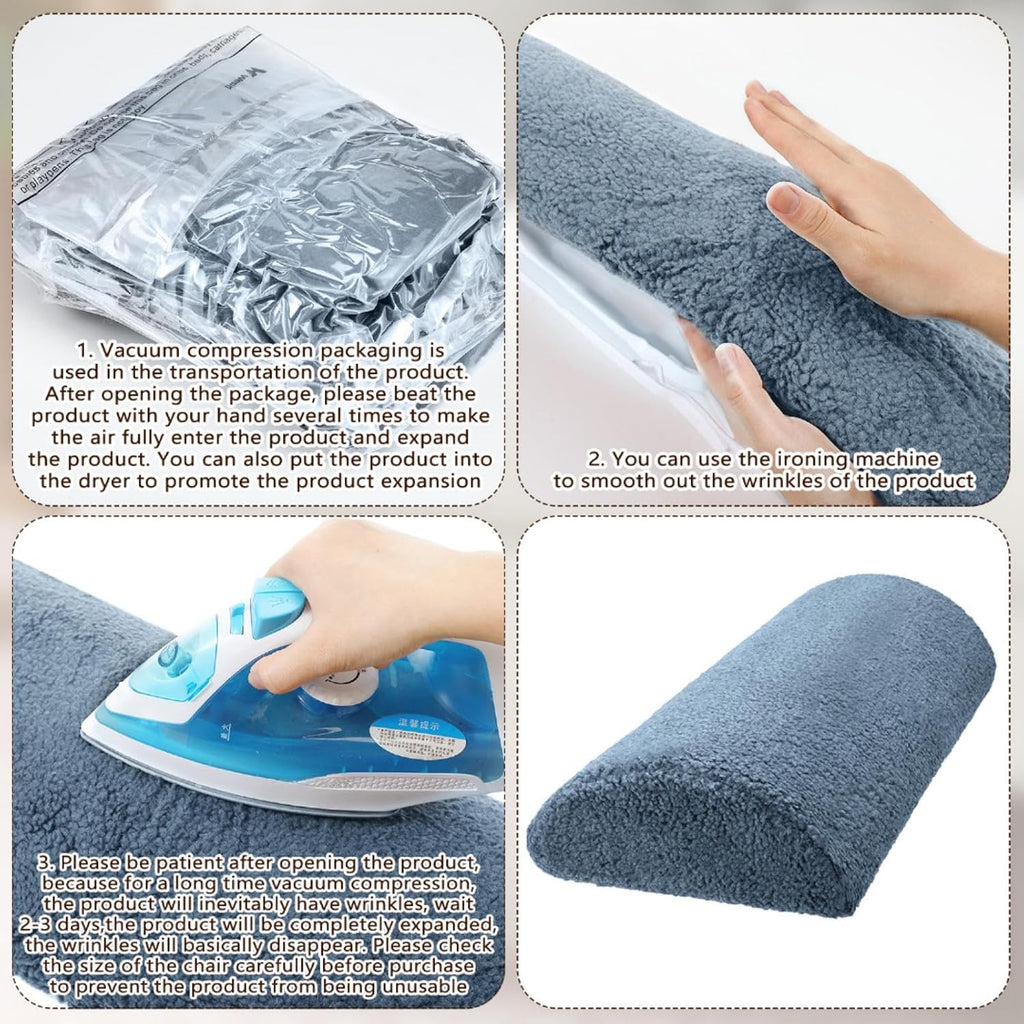 Wesiti Recliner Foot Pillow Cushion High Resilience Sherpa Memory Foam Bolster Sleeping Rest Multipurpose Half Roll Leg Pillow Suitable…