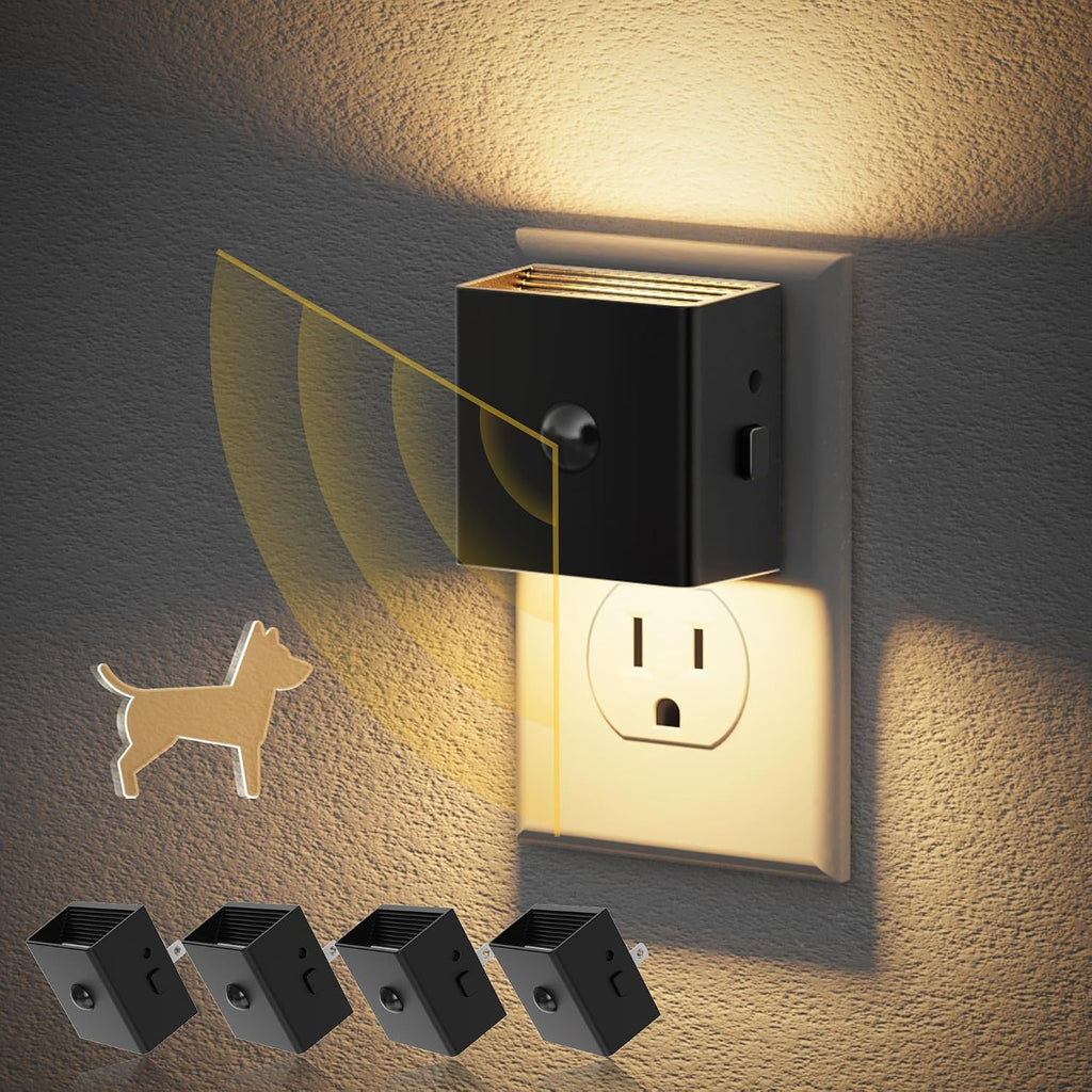 JandCase Motion Sensor Night Light, Night Lights Plug into Wall with Adjustable Brightness, Motion Activated Night Light, 3000K Warm…
