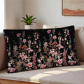 Mag 2 Pack Floral Pillowcases Queen Size 20"x30", Black Pillow Covers with Pink Botanical Flowers, Soft Microfiber Bedroom Pillow Shams for…