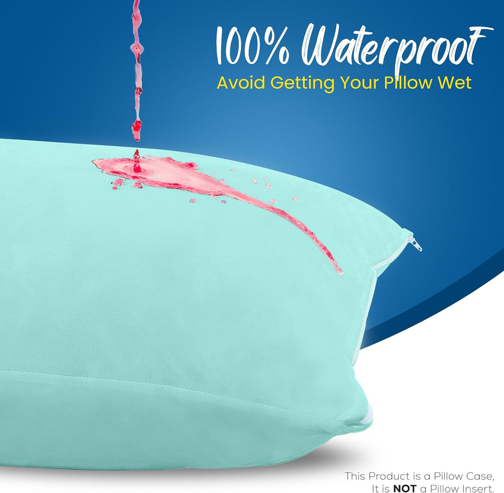 Utopiabedding Utopia Bedding 100% Waterproof Pillow Protectors with Zipper King Size (Set of 4), Bed Bug and Dust Mite Proof Zippered Pillo…