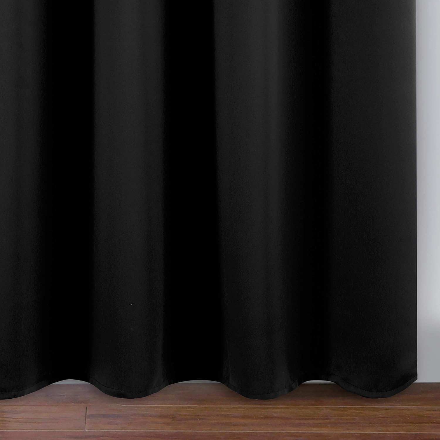 Lemomo Black Thermal Blackout Curtains/38 x 84 Inch/Set of 2 Panels Room Darkening Curtains for Bedroom 84 Inch Black