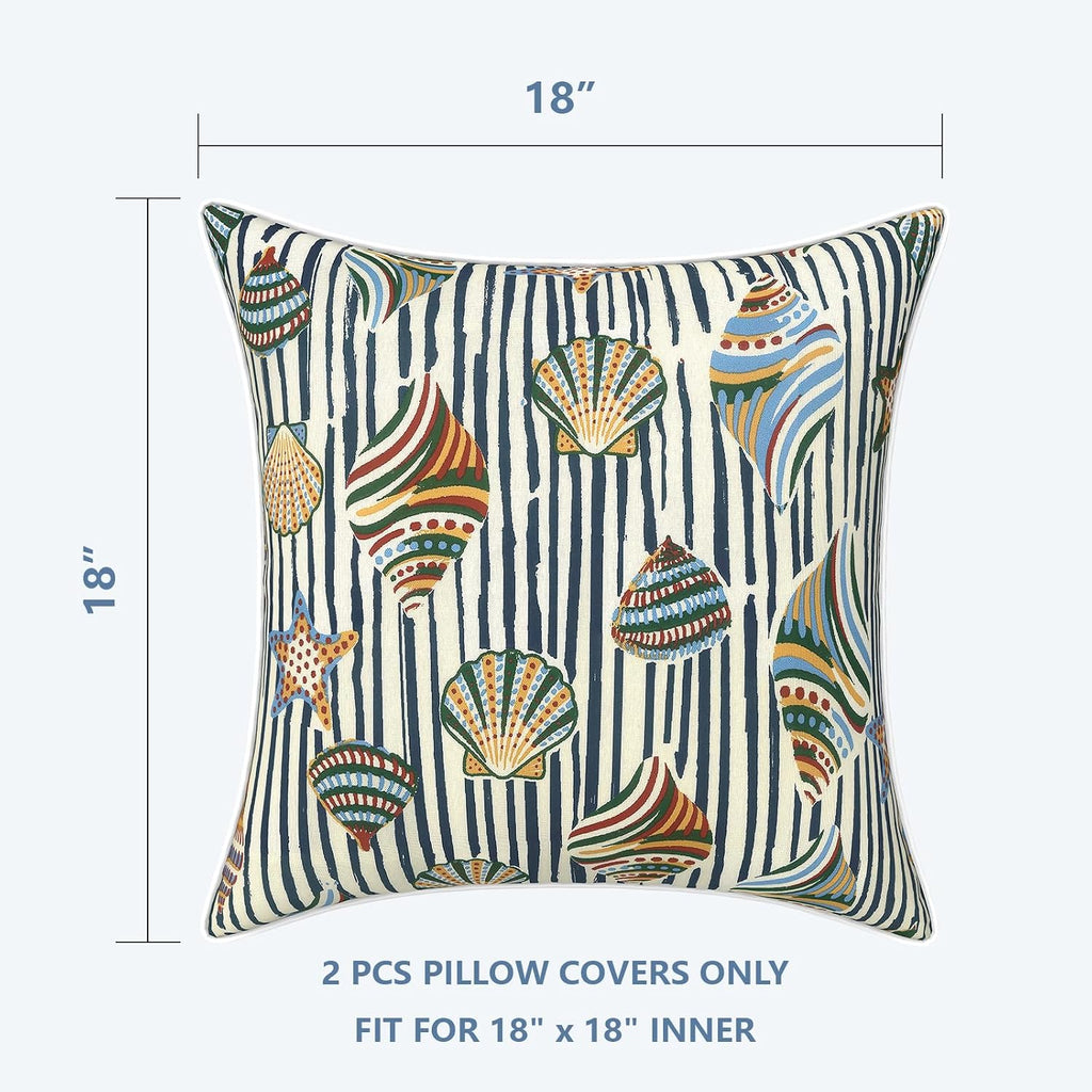 LVTXIII Outdoor/Indoor Pillow Covers, Patio Fade Resistant Throw Pillow Covers ONLY, Waterproof Farmhouse Accent Cushion Cases for Sofa…