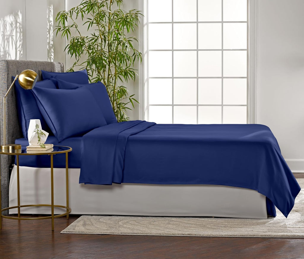PureBamboo Pure Bamboo Twin Sheets, Genuine 100% Organic Viscose Derived from Bamboo Bed Sheet Set, Luxuriously Soft & Cooling, Double Stit…