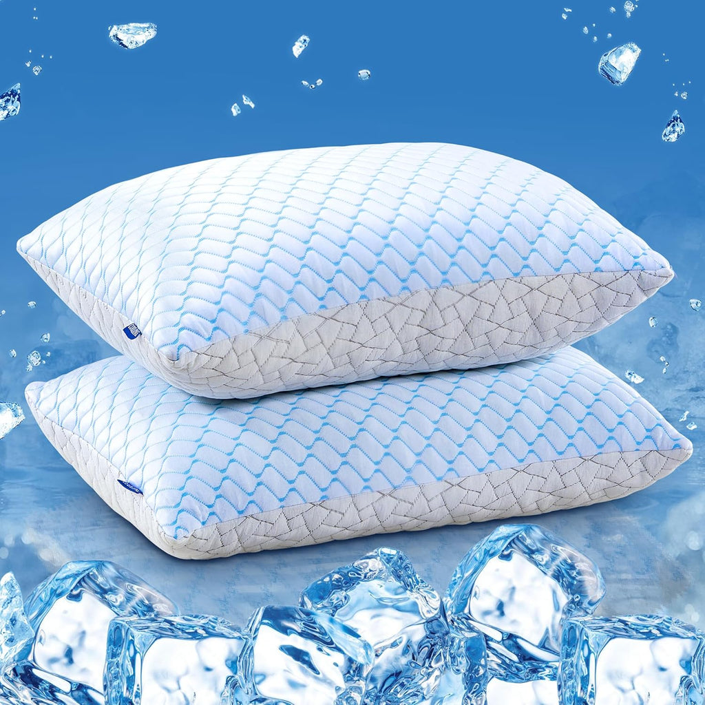puredown® King Size Pillows Set of 2, Shredded Memory Foam Pillows, Cooling Pillow King 2 Pack, Foam Pillow for Sleeping, Adjustable Firm…
