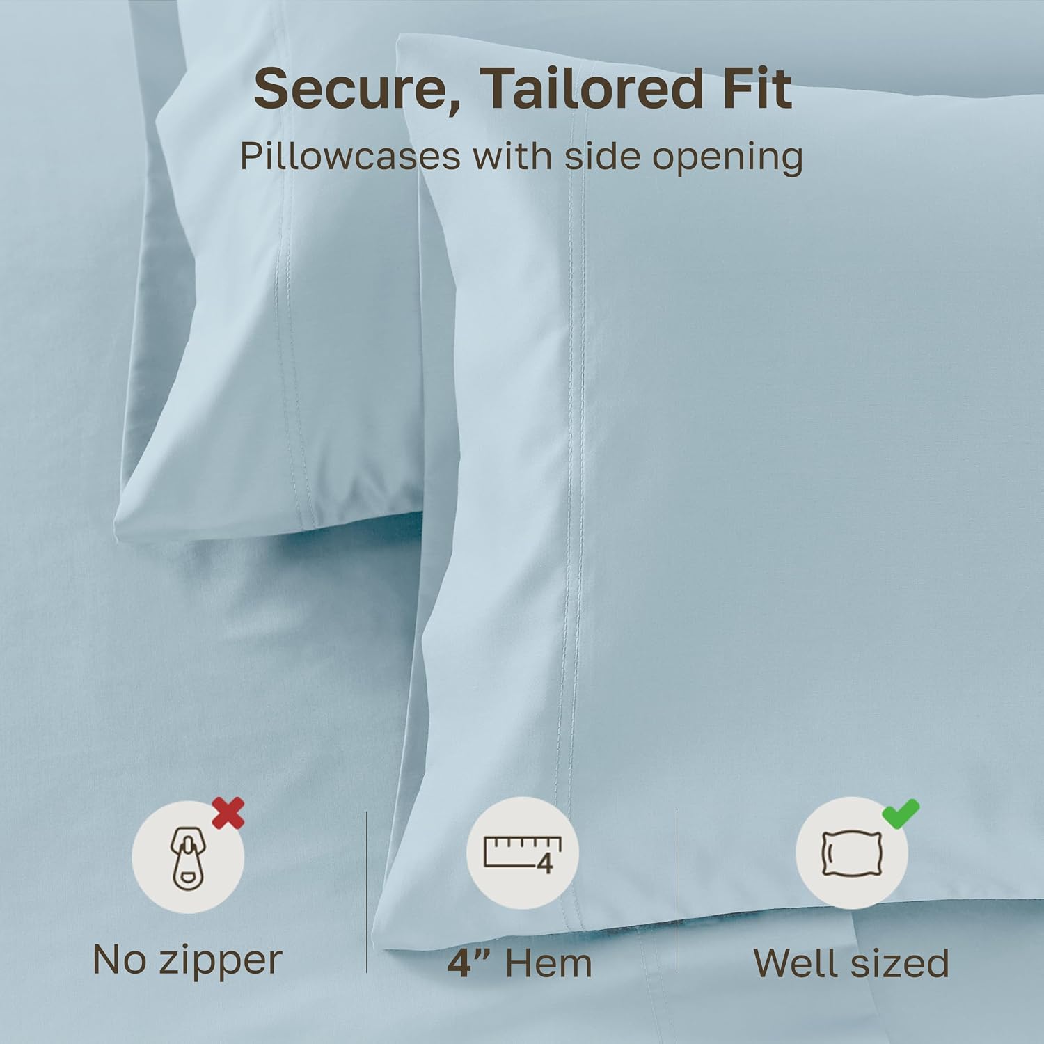 CaliforniaDesignDen California Design Den Queen Size Pillow Cases Set of 2 - 600 Thread Count, 100% Cotton Queen Pillow Covers, Breathable…