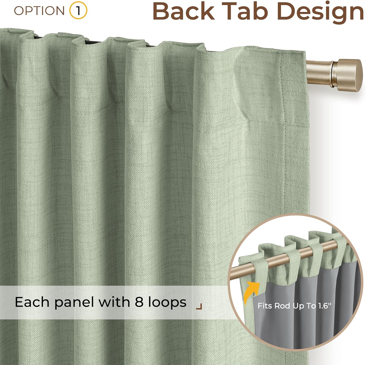 Inovaday 100% Blackout Curtains 84 Inches Length 2 Panels Set, Back Tab/Rod Pocket Linen Black Out Curtains for Bedroom, Thermal Insulated…