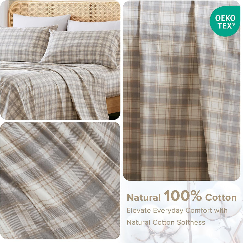 ComfortSpaces Comfort Spaces 100% Cotton Sheets Full, Breathable, Naturally Cool Cotton Sheets, Soft Cotton Bed Sheets with 14" Elastic Poc…