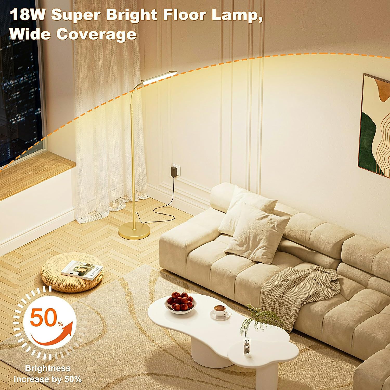 Yikuneng Dimmable LED Floor Lamp, Super Bright Reading Lamps Floor Standing lamp with Remote & Touch Control, Stepless Dimming &…