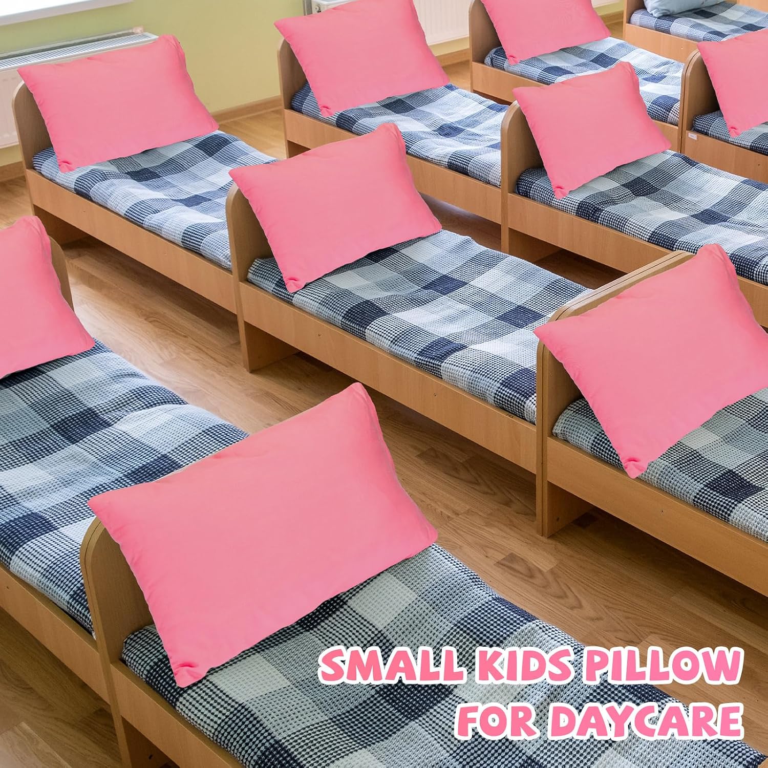 Kigley 6 Pack Mini Pillows Bulk Small Pillows 14"x9" Soft Travel Nap Pillow for Daycare Nap Time Pet Neck Lumbar 6 Pack 9 inches Pink