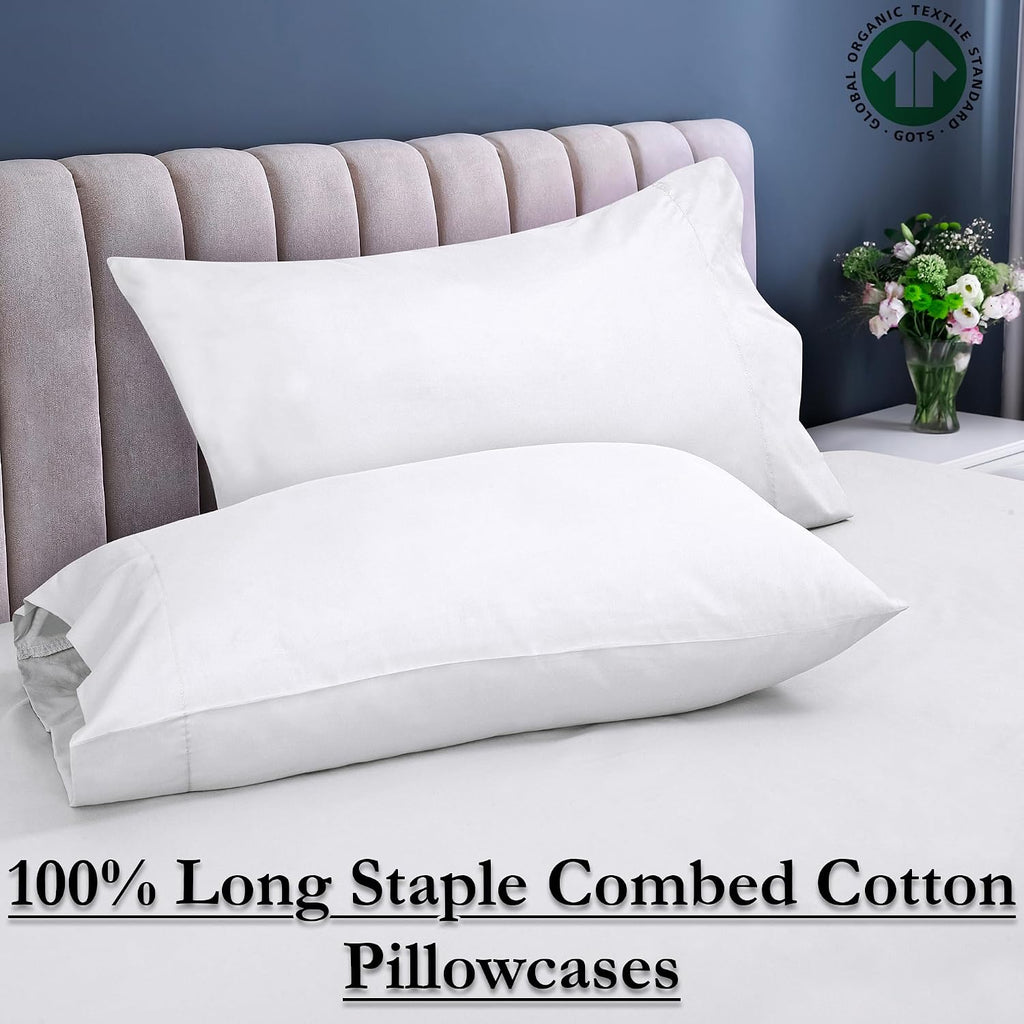 Royalelinens Royale Linens White Cotton Pillow Cases Queen Size Set of 12 - Bed Pillow Covers - 100% Cotton Pillowcases - Soft & Cooling -…