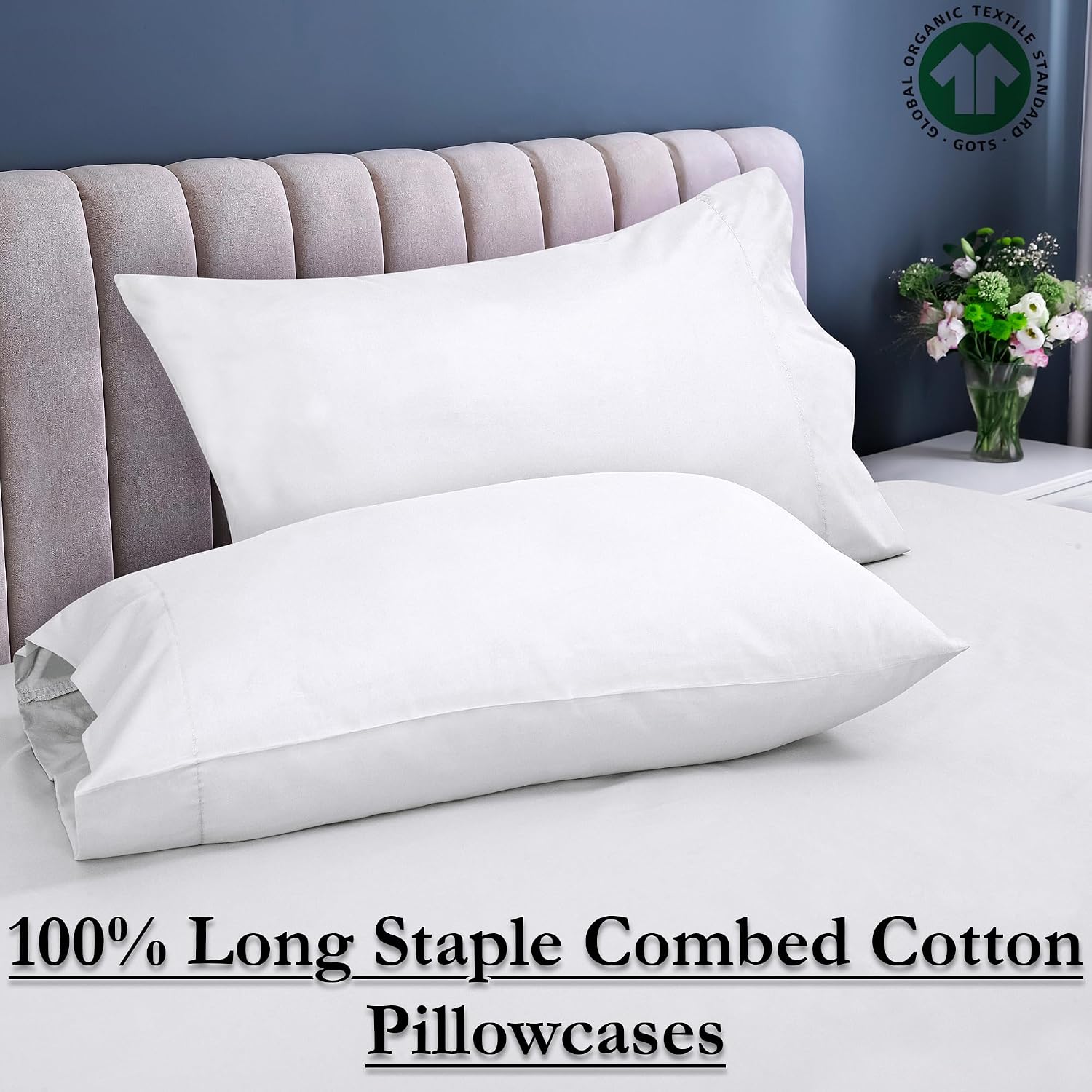 Royalelinens Royale Linens White Cotton Pillow Cases Queen Size Set of 12 - Bed Pillow Covers - 100% Cotton Pillowcases - Soft & Cooling -…