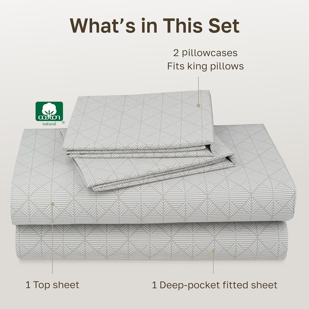 CaliforniaDesignDen California Design Den Soft King Size 100% Cotton Sheet Sets, 400 TC Good Housekeeping Award Winner, Smooth Sateen Finis…