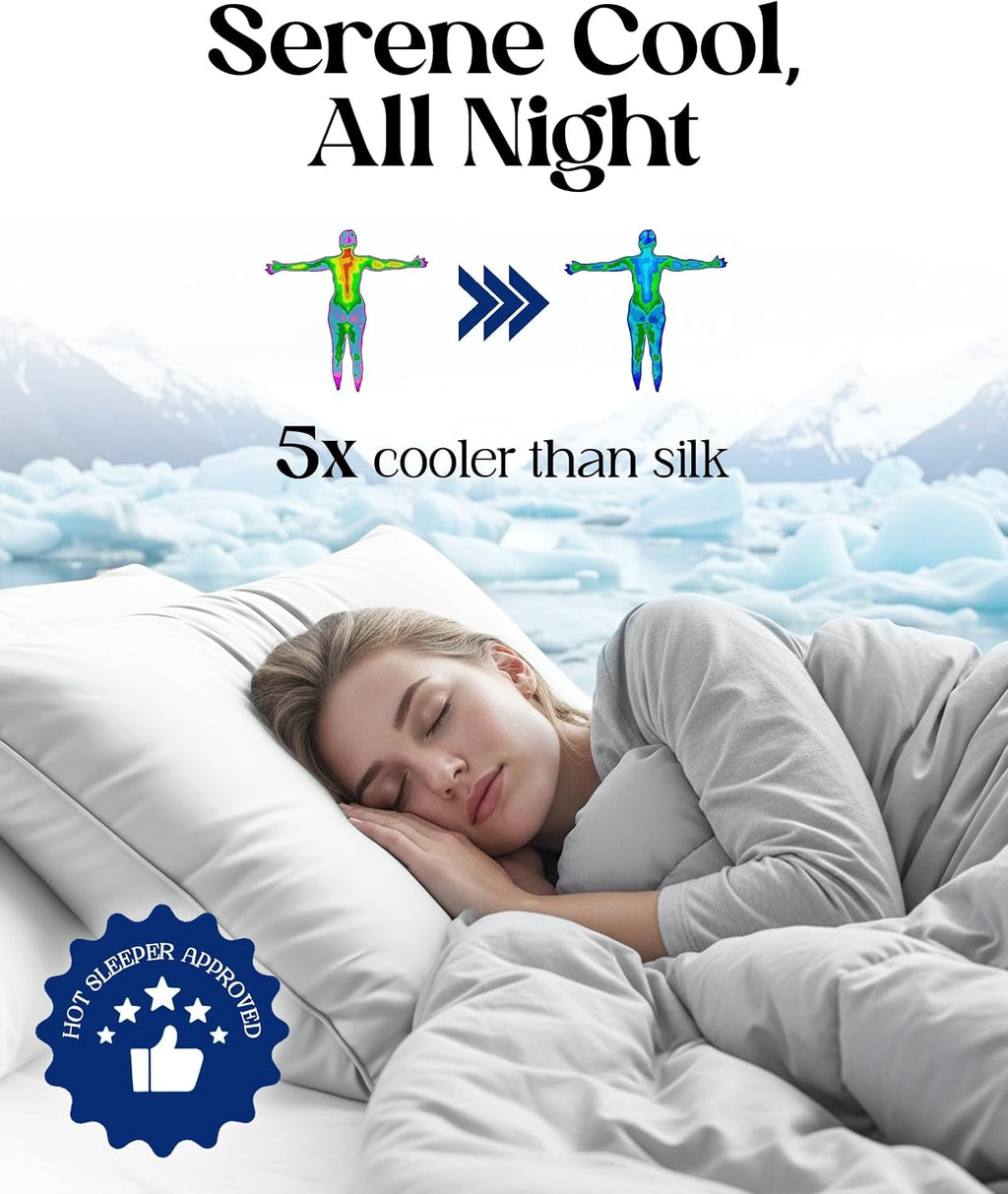 SLEEPHORIA Cooling Pillow Cases - BreezeWeave Standard Size Set of 2 Pillowcases for Hot Sleepers & Cool, Deep Rest - Cloud Soft, Si…