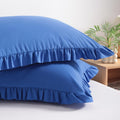Bedsum Ruffled Pillow Shams Queen 20x30 Set of 2, Brushed Microfiber Pillowcases with Envelope Closure, Soft Wrinkle-Resistant, Royal Blue…