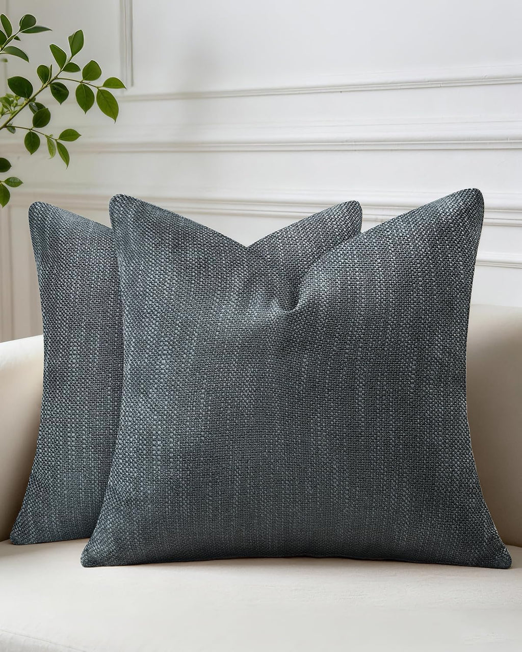 KkAYWAZY Throw Pillow Covers 26x26 Inch Set of 2, Linen-Look Decorative Cushion Covers, Farmhouse Boho Modern Pillowcases for Sofa Couch Be…