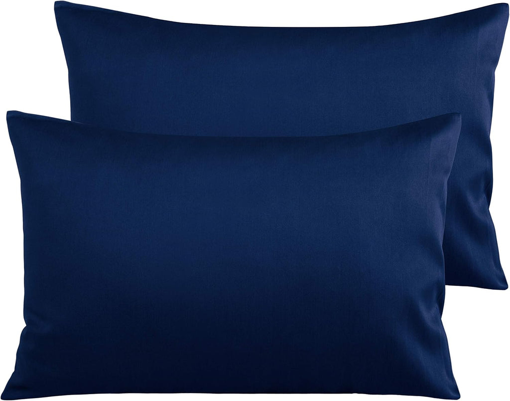NTBAY Egyptian Cotton Queen Pillowcases - Set of 2, 500 Thread Count Cotton Pillowcases - Soft and Breathable Envelope Closure Pillow…
