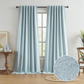 Keqiaosuocai Extra Long 108 Inch Full Blackout Curtains for Large Window, Linen Textured Back Tab Hook Belt Pleated Tall Drapes for Living…