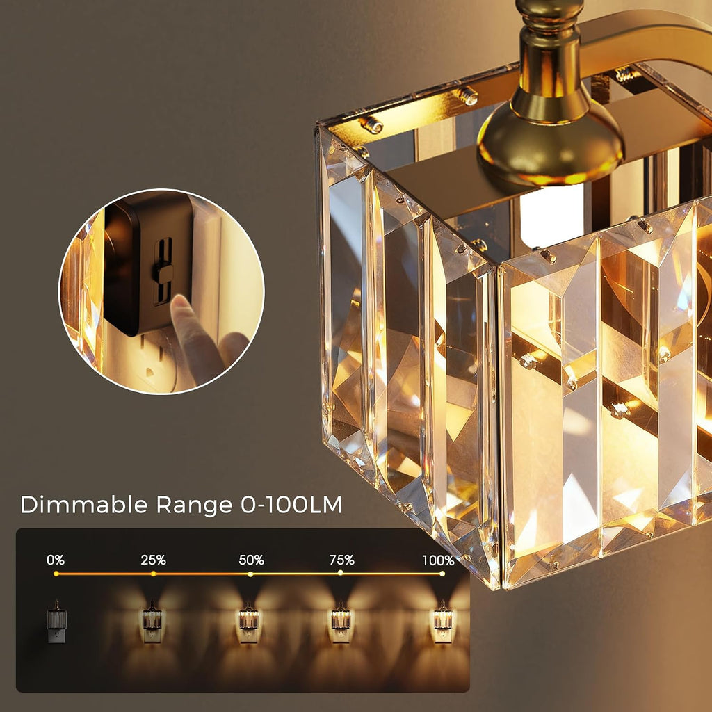 L LOHAS LED Night Light, Night Lights Plug into Wall, 3000K Soft White LED, Crystal Night Lights with Dusk to Dawn Sensor, 0-100lm…