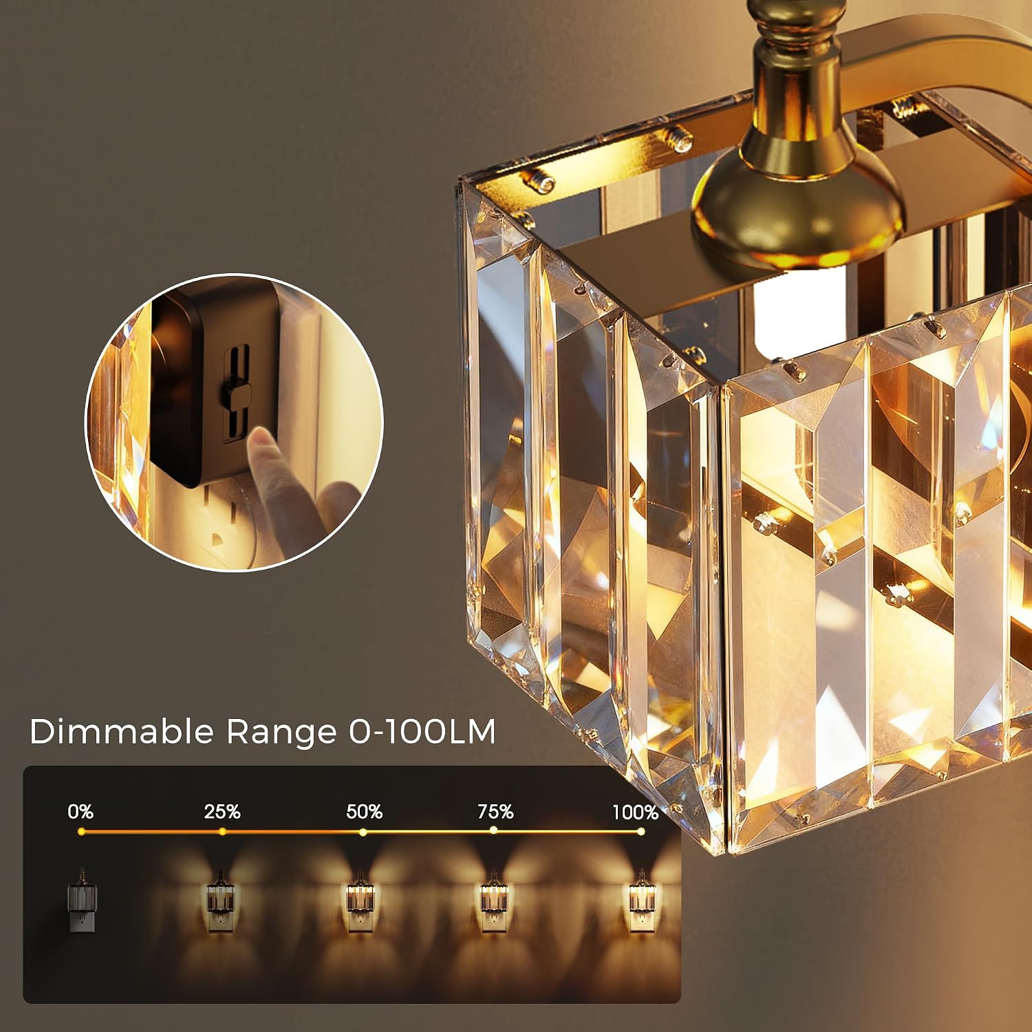 L LOHAS LED Night Light, Night Lights Plug into Wall, 3000K Soft White LED, Crystal Night Lights with Dusk to Dawn Sensor, 0-100lm…