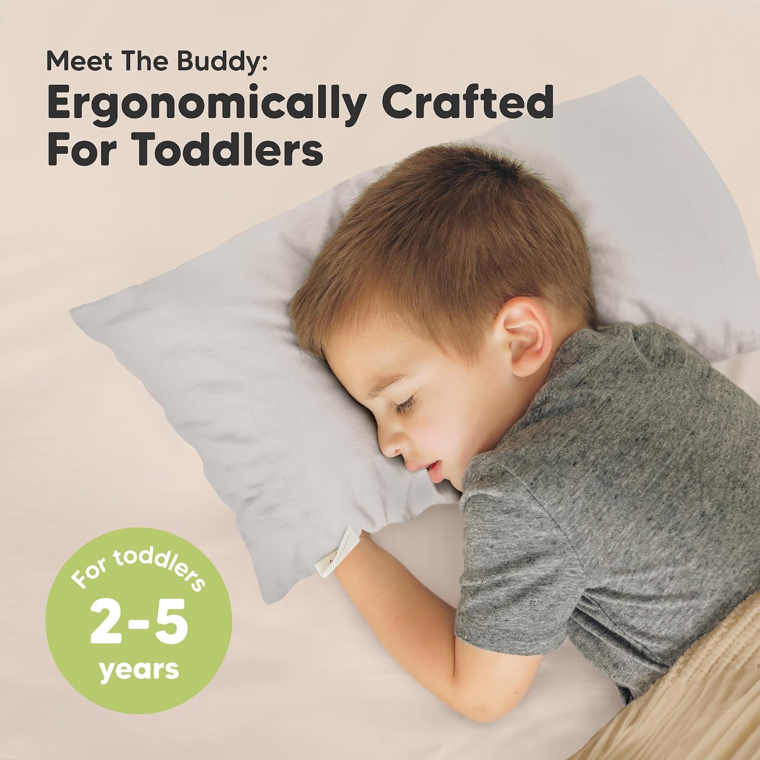 Toddler Pillow with Pillowcase - 10x18 My Little Dreamy Kids Travel Bed Pillows for Sleeping, Organic Cotton Small Pillowcase, Soft &…