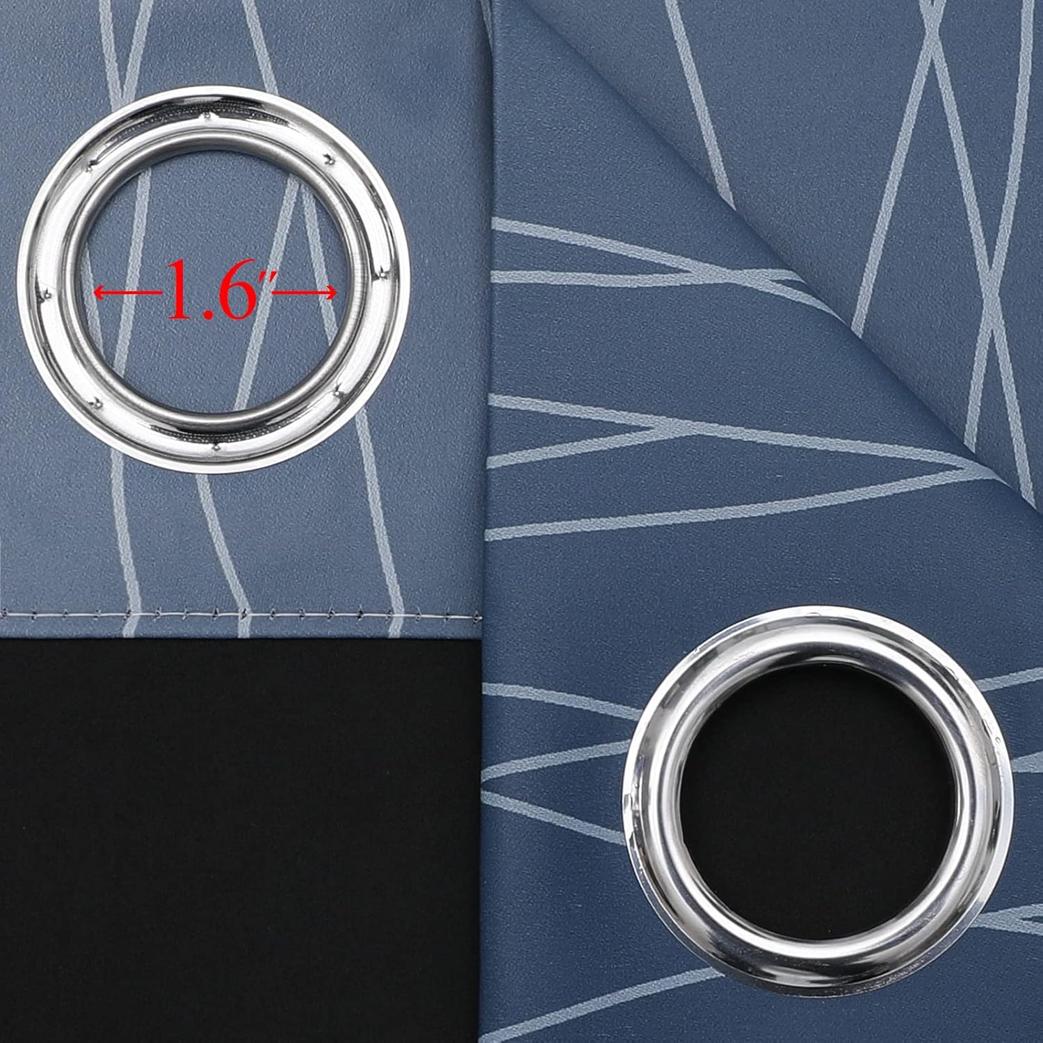 Estelartextiler Estelar Textiler Blackout Curtains 102 Inches Long 2 Panels for Living Room, Navy Blue and Greyish White Thermal Insulated…