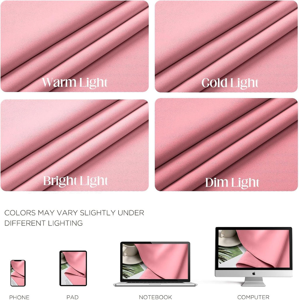 Cucraf Pink Blackout Curtains 84 inch Length 2 Panels Set, Room Darkening Drapes for Living Room Bedroom, Thermal Insulated Light Blocking…