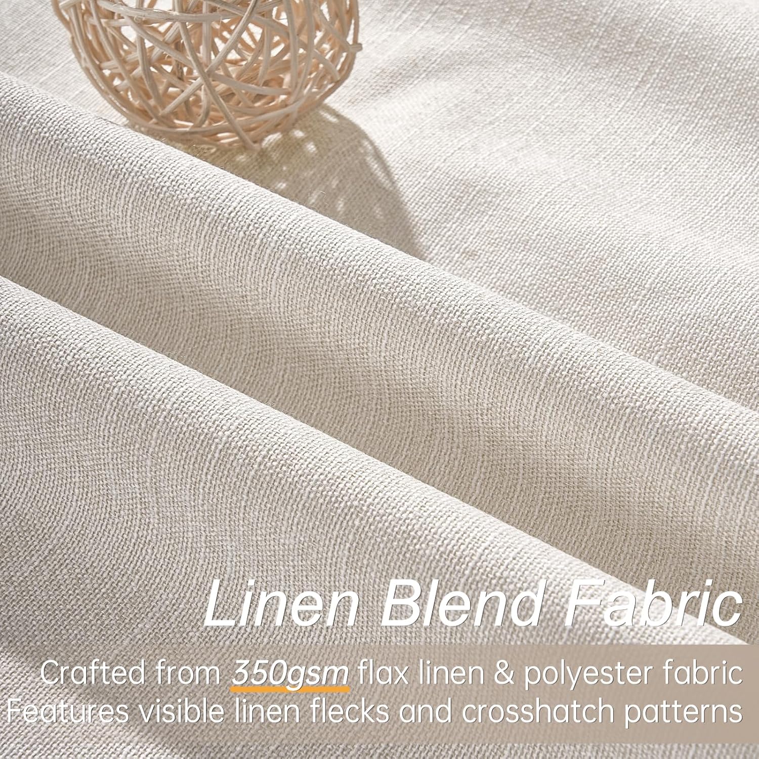 Topfinel Extra Wide 100 Inch Length Blackout Curtains & Drapes 84 Inches Long 2 Panels Set for Sliding Glass Doors Modern Pleated Linen Ble…