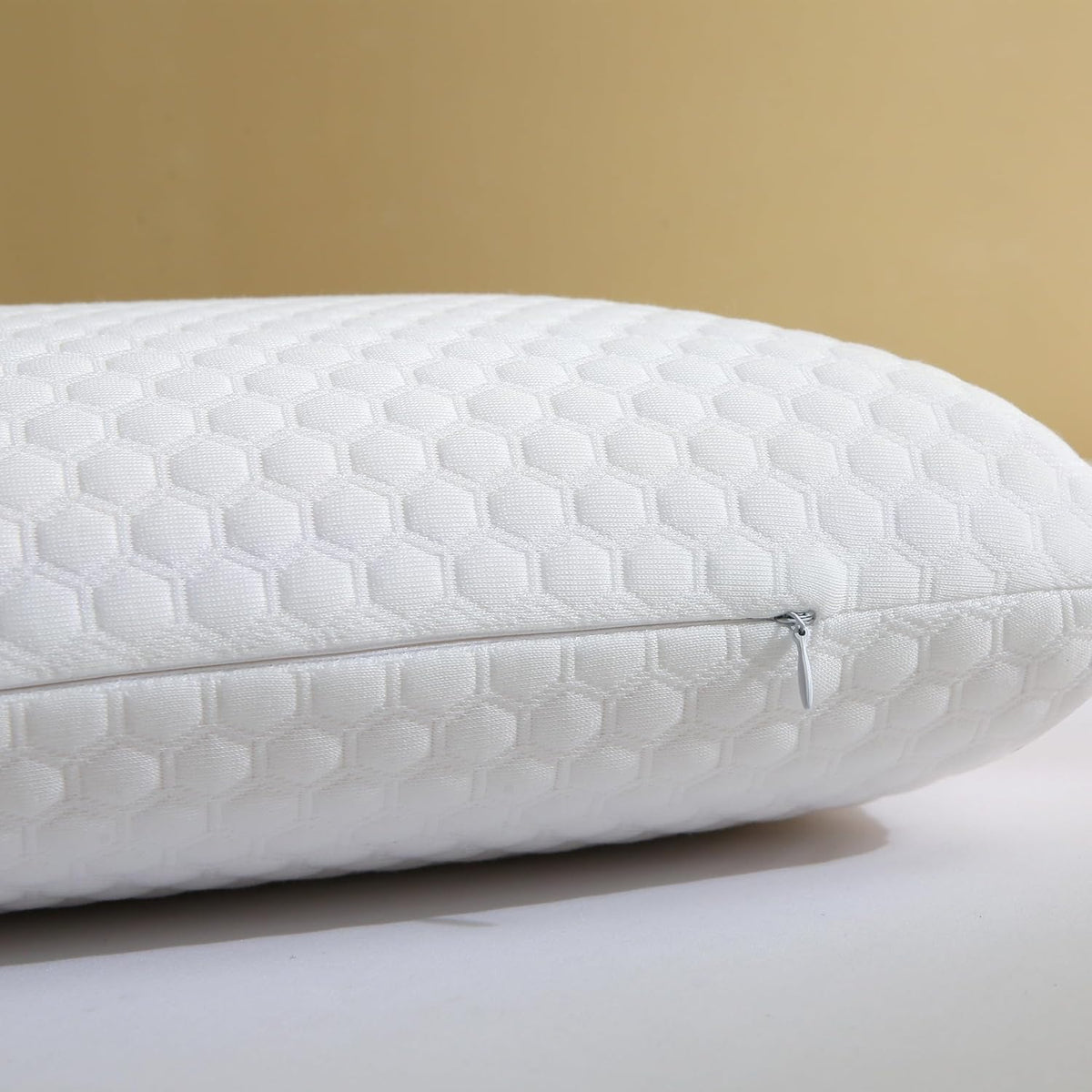 Csdlf Memory Foam Bed Pillows, Pillow for Side and Back Sleeper, Pillow for Neck, Washable Removable Cover, Soft, White (King) White