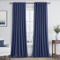 Guken 100% Blackout Curtains 100 Inch Length 2 Panels Set for Living Room Bedroom Back Tab Thermal Insulated Black Out Linen Drapes Room Da…